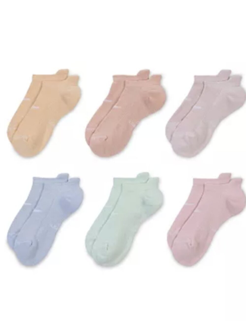 6 Pair Women's Nike No Show Socks Size M Everyday Cotton Cushioned 6 Pack